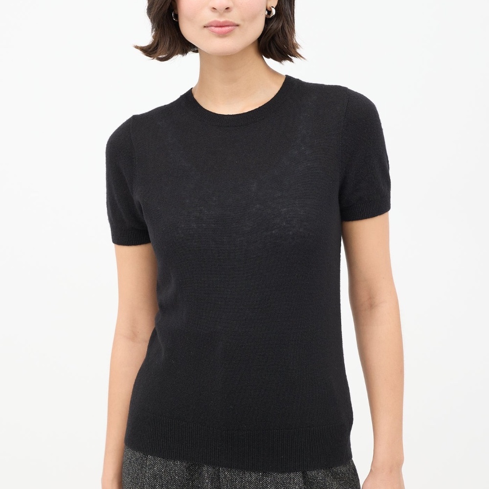 The Row Cashmere & Silk Knit Short Sleeve Top Size S